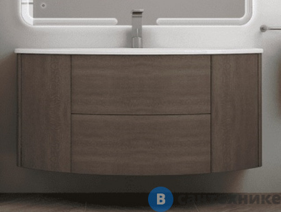 картинка Тумба под раковину Cezares EDEN 54408 с двумя выдвижными ящиками и двумя распашными створками Rovere scuro Soft (121x51)