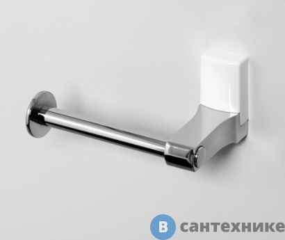 картинка Держатель туалетной бумаги WasserKRAFT Leine K-5096 White металл, хромоникелевое покрытие