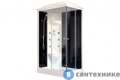 картинка Душевая кабина Royal Bath RB 8120HP7-BT L 1200x800x2170 (чёрное/ прозрачное) (RB8120HP7-BT-L)