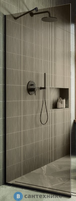 Душевая перегородка в профиле MaybahGlass 1950*790 Стекло 8 мм Бронза (MGD-696-6у)