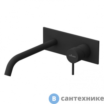 картинка Смеситель Cezares LEAF-BLI1-L-NOP для раковины встраиваемый, однорычажный, чёрный матовый