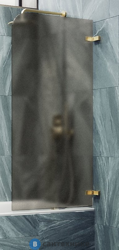 Шторка для ванны поворотная на петлях MaybahGlass 1400*405 Стекло 6 мм Бронза матовая (MGV-647-3)