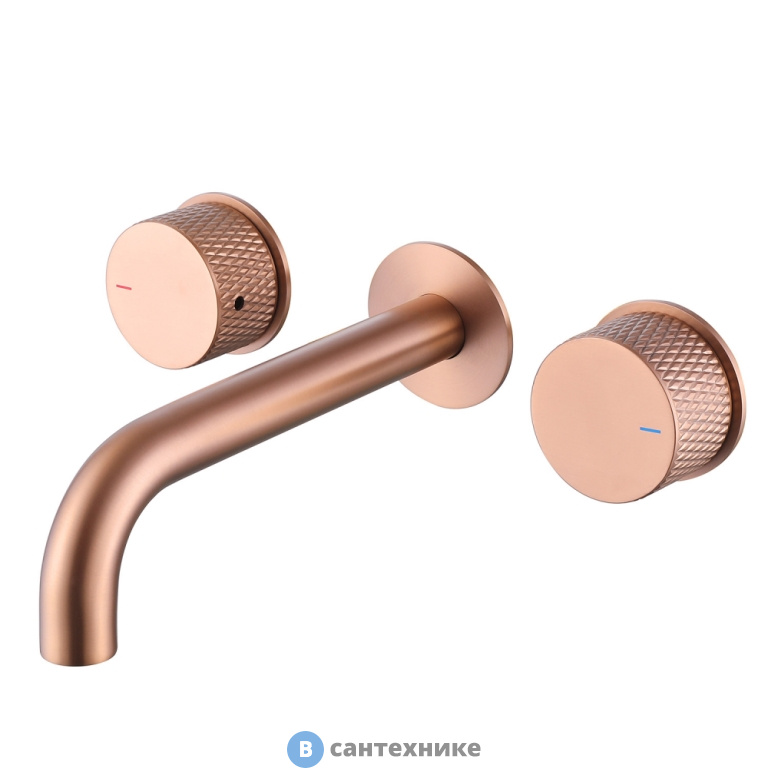 Смеситель ABBER Wasser Kreis AF81122MRG для раковины скрытого монтажа, розовое золото матовое