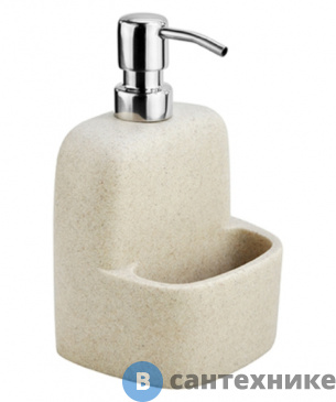 картинка Дозатор с емкостью для губки WasserKRAFT K-8499 , 430 ml хромоникелевое покрытие, полирезин, нержавеющая сталь