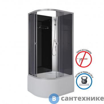 картинка Душевая кабина Niagara Eco E100/80/40R/TN/BK (1000х800х1950) 