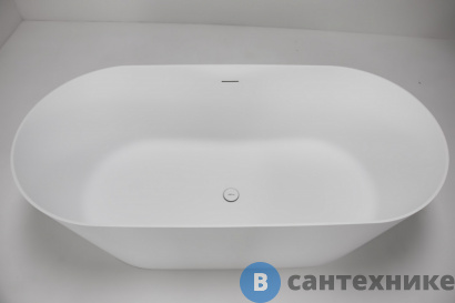 картинка Ванна из искусственного камня ABBER Stein AS9605 белая матовая