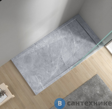 картинка Душевой поддон ESBANO ESP-LM128VG мрамор серый, из искусственного камня