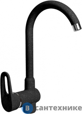 картинка Смеситель АкваГранитЭкс С-5035 черн. (308) для кухни