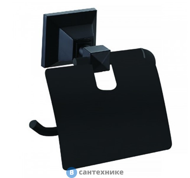 Бумагодержатель AZARIO ALTRE с крышкой, чёрный матовый (AZ-96010B)