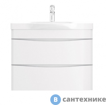 картинка Тумба под раковину AM.PM Like M80FHX0802WG подвесная, 80 см, 2 ящика, белый, глянцевая