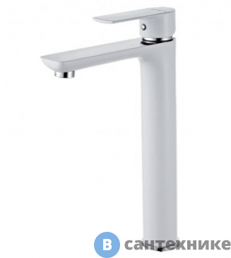 картинка Смеситель Aquanet AF520-11CW Arctic, для умыв. высокий, хром/бел (225486)