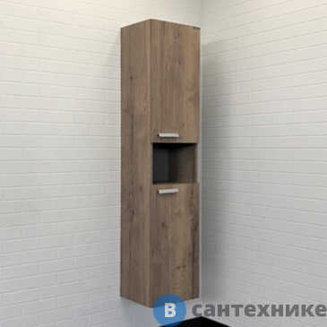 картинка Шкаф-колонна Comforty Никосия-35 дуб тёмный