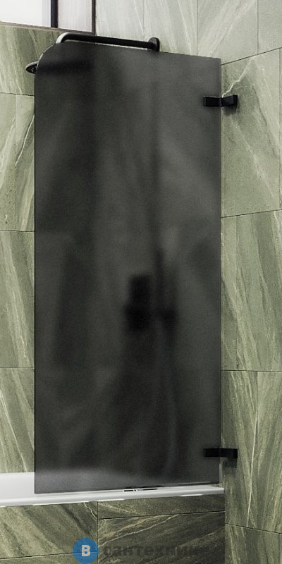 Шторка для ванны поворотная на петлях MaybahGlass 1400*405 Стекло 6 мм Графит матовый (MGV-649-6)