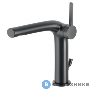 картинка Смеситель Keuco EDITION 400 для умывальника, с гарнитурой, хром чёрный шлифованный (51502130000)