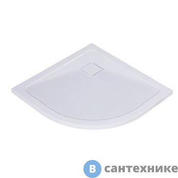 картинка Душевой поддон WasserKRAFT Dinkel 58T01 900*900*40, искусственный камень, белый глянец, без сифона