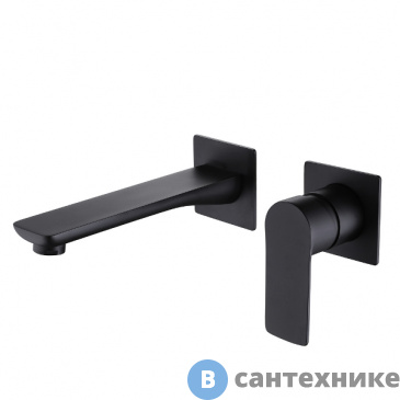 картинка Смеситель ABBER Weiss Insel AF8082B для раковины скрытого монтажа, чёрный матовый