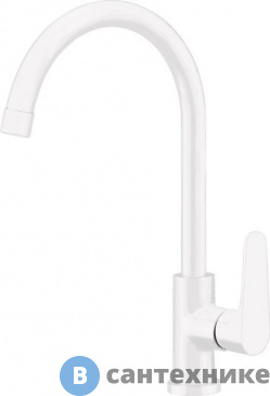 картинка Смеситель Cezares LACONICO-C-LL25-BLC для кухни, без донного клапана, bianco lucido/cromo