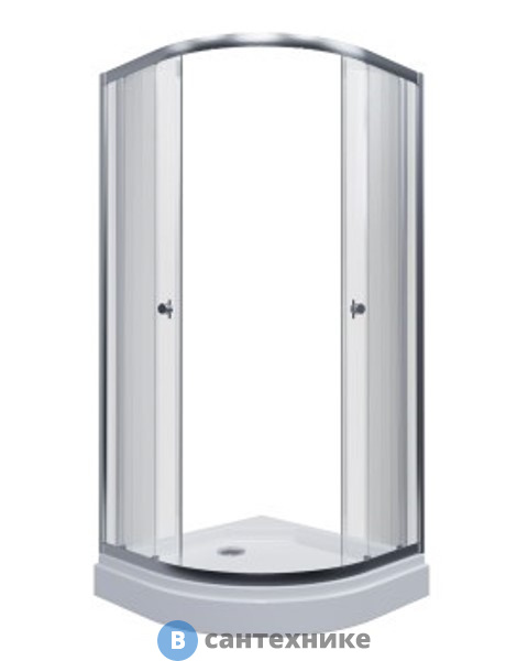 Душевое ограждение Тритон Альфа-Хром 100х100, 1/4 круга, низ. подд. (DK274)