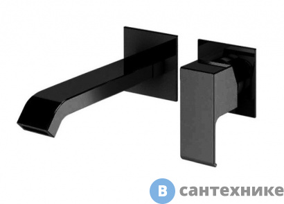 картинка Смеситель Cezares PORTA-BLI2-NOP для раковины однорычажный, с донным клапаном, чёрный матовый