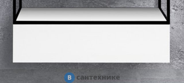 Тумба под раковину Cezares CADRO-100-1C-SO-BG-BLUM под металлический каркас подвесная с одним выкатным ящиком c механизмами PUSH (BLUM) и функцией плавного закрывания, без верхней крышки Bianco Ghiaccio (100x46x25)