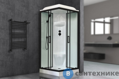 картинка Душевая кабина Royal Bath RB 90HP6-WT-BL 900x900x2170 (белое/прозрачное) (RB90HP6-WT-BL)