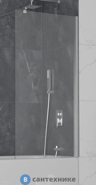 Шторка на ванну RGW SC-050 хром/прозрачное/6 мм 60*150 (351105006-11)