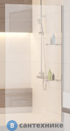 Шторка на ванну RGW SC-53 80*150 хром/прозрачное/8 мм (Easy/с полками) (03115308-11)