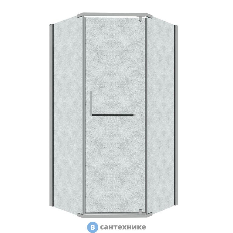 Душевое ограждение Grossman Pragma 302.K33.03.9090.10.02 (90*90*195) трапеция, распашная, хром, стекло шиншилла, без поддона