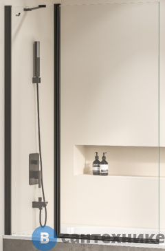 картинка Шторка на ванну RGW SC-011B чёрный/Прозрачное/6 мм 120*140 (351101112-14)