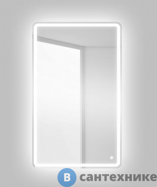 картинка Зеркало BelBagno SPC-MAR-500-800-LED-TCH с встроенным светильником и сенсорным выключателем (500x30x800)
