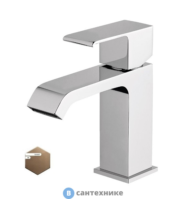 Смеситель Cezares PORTA-LS1-SS для раковины однорычажный, с донным клапаном, sunset