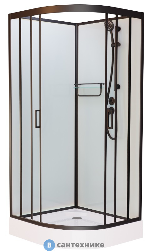 Душевая кабина Frank F409 Black б/к (без крыши)