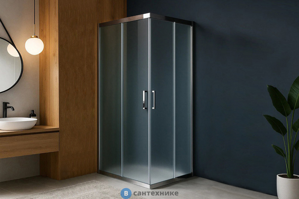 Душевой уголок Royal Bath RB HPD-C-CH 100x100x185 (рифленое) (RB100HPD-C-CH)