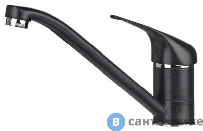 картинка Смеситель Granula 1023 чёрный для кухни