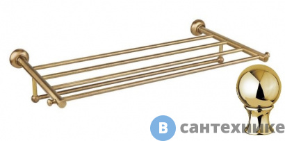 картинка Полка Cezares APHRODITE-TD08-03/24 для полотенец, золото 24 карат