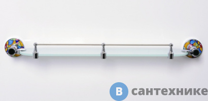 картинка Полка WasserKRAFT Diemel K-2244 стеклянная с бортиком