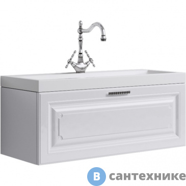 картинка Тумба под раковину Aqwella EMPIRE 100 Emp.01.10/W (подвесная, белый)