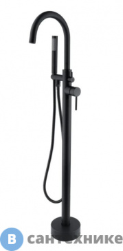 картинка Смеситель Orange Steel M99-336b однозахватный напольный для ванны, чёрный