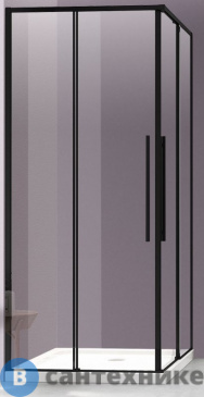 картинка Душевой уголок Vincea Slim-N VSS-4SN9010CLB, 1000*900, черный, стекло прозрачное, без поддона