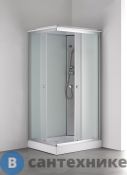 Душевая кабина Loranto CS-5180-13R F, 100*80*215 низкая, белая, прямоугольная, стекло 4 мм, поддон 13 см