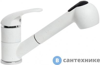 картинка Смеситель АкваГранитЭкс С-4040 бел. (331) для кухни