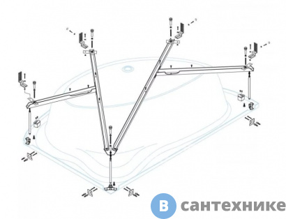 картинка Металлический каркас Cezares TEBE-MF-L для акриловой ванны