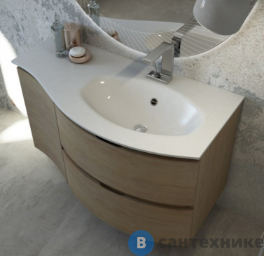 картинка Раковина Cezares 82408 Extra-light стеклянная правосторонняя (104x52)