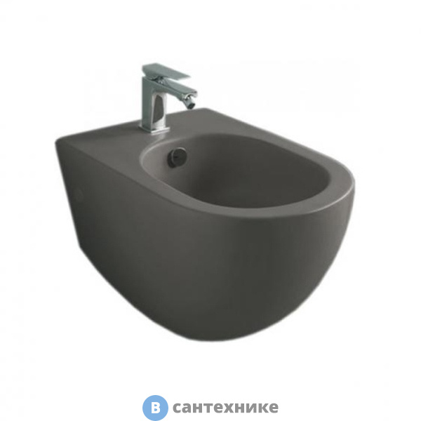 Биде подвесное Artceram FILE 2.0 36х52 см, с креплениями, с 1 отв под смеситель, чёрный матовый (FLB001 17 30)