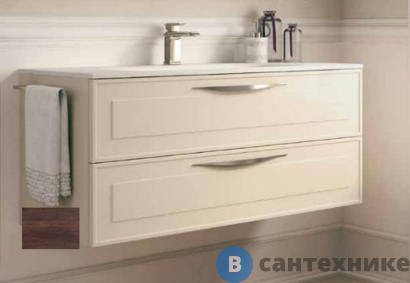 картинка Тумба с раковиной Sturm Dressy 90х48х47 см с 2 ящиками тёмный дуб (D4L295 DR994 + TCC090)