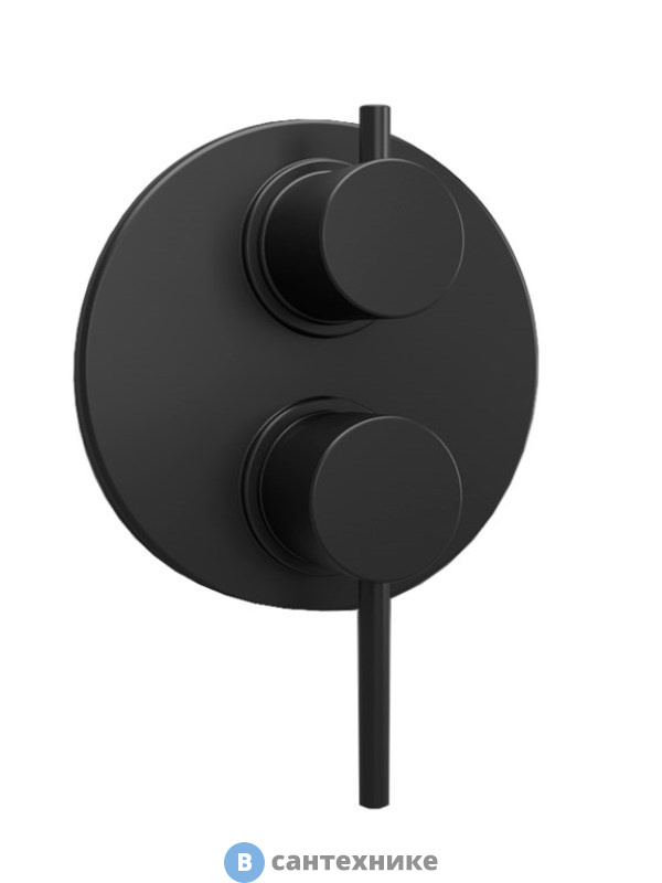 Смеситель Paini 78PZ6911 Cox для душа с дивертором на 2 выхода встраиваемый, черный матовый PVD