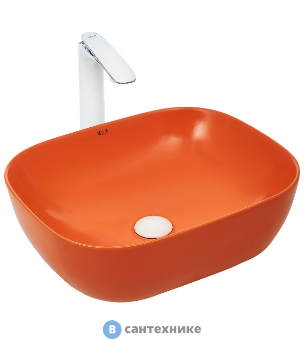 Раковина WELTWASSER ELBACH 2143 MO накладная (матовая оранжевая) /490х395х150/