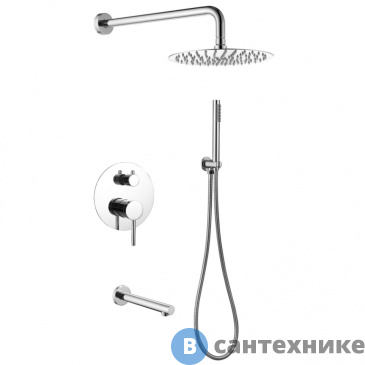 картинка Душевая система ABBER Emotion AF8817 скрытого монтажа с изливом, хром