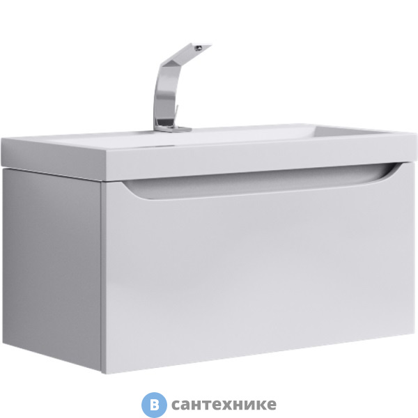 Тумба под раковину Aqwella VERONA 80 Ver.01.08/W (подвесная, белый)