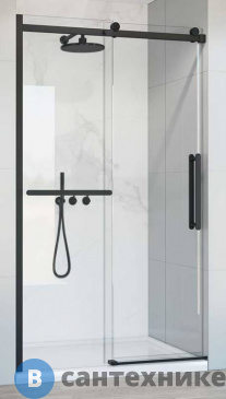 картинка Душевая дверь Vincea Como Soft VDS-1CS130CLB, 1300, черный, стекло прозрачное